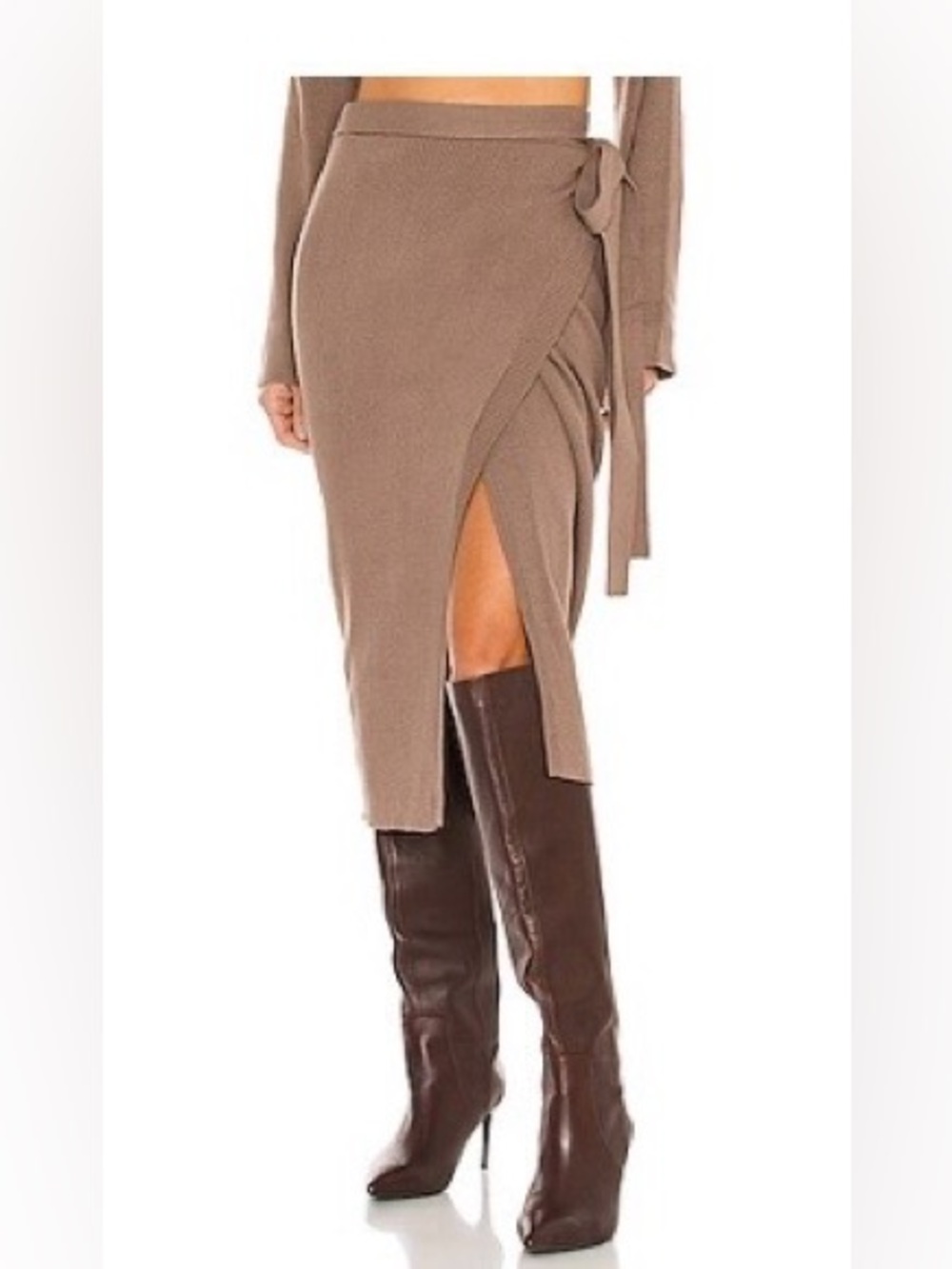 CECE KNIT SKIRT IN CHOCOLATE